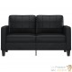 Canapé ou Sofa 2 Places 140 cm Simili Cuir Noir. Avec Pied en bois. Confort et qualité
