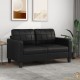 Canapé ou Sofa 2 Places 140 cm Simili Cuir Noir. Avec Pied en bois. Confort et qualité