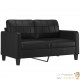 Canapé ou Sofa 2 Places 140 cm Simili Cuir Noir. Avec Pied en bois. Confort et qualité