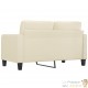 Canapé ou Sofa 2 Places 140 cm Simili Cuir Crème. Avec Pied en bois. Confort et qualité