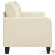 Canapé ou Sofa 2 Places 140 cm Simili Cuir Crème. Avec Pied en bois. Confort et qualité
