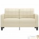 Canapé ou Sofa 2 Places 140 cm Simili Cuir Crème. Avec Pied en bois. Confort et qualité