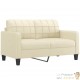 Canapé ou Sofa 2 Places 140 cm Simili Cuir Crème. Avec Pied en bois. Confort et qualité