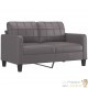 Canapé ou Sofa 2 Places 140 cm Simili Cuir Gris. Avec Pied en bois. Confort et qualité