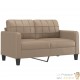 Canapé ou Sofa 2 Places 140 cm Simili Cuir Beige. Avec Pied en bois. Confort et qualité