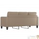 Canapé ou Sofa 3 Places 180 cm Simili Cuir Beige. Avec Pied en bois. Confort et qualité