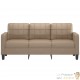 Canapé ou Sofa 3 Places 180 cm Simili Cuir Beige. Avec Pied en bois. Confort et qualité