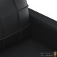 Canapé ou Sofa 3 Places 180 cm Simili Cuir Noir. Avec Pied en bois. Confort et qualité