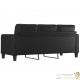 Canapé ou Sofa 3 Places 180 cm Simili Cuir Noir. Avec Pied en bois. Confort et qualité