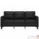 Canapé ou Sofa 3 Places 180 cm Simili Cuir Noir. Avec Pied en bois. Confort et qualité