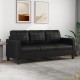 Canapé ou Sofa 3 Places 180 cm Simili Cuir Noir. Avec Pied en bois. Confort et qualité