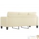Canapé ou Sofa 3 Places 180 cm Simili Cuir Crème. Avec Pied en bois. Confort et qualité