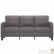 Canapé ou Sofa 3 Places 180 cm Simili Cuir Gris. Avec Pied en bois. Confort et qualité