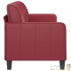 Canapé ou Sofa 3 Places 180 cm Simili Cuir Bordeaux. Avec Pied en bois. Confort et qualité