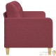 Canapé ou Sofa 3 Places 180 cm Tissu Bordeaux. Avec Pied en bois. Confort et qualité