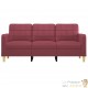 Canapé ou Sofa 3 Places 180 cm Tissu Bordeaux. Avec Pied en bois. Confort et qualité