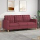 Canapé ou Sofa 3 Places 180 cm Tissu Bordeaux. Avec Pied en bois. Confort et qualité