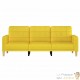 Canapé ou Sofa 3 Places 180 cm Tissu Jaune. Avec Pied en bois. Confort et qualité