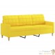 Canapé ou Sofa 3 Places 180 cm Tissu Jaune. Avec Pied en bois. Confort et qualité