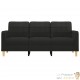 Canapé ou Sofa 3 Places 180 cm Tissu Noir. Avec Pied en bois. Confort et qualité
