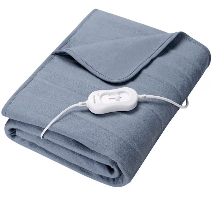 Couverture chauffante bleue 190 x 80cm pour un hiver au chaud