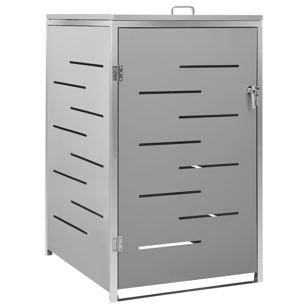 Cache Poubelle Moderne Gris 115 cm de hauteur. Idéal container sur roulette