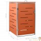 Cache Poubelle Moderne Orange 115 cm de hauteur. Idéal container sur roulette