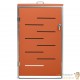 Cache Poubelle Moderne Orange 115 cm de hauteur. Idéal container sur roulette