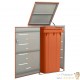 Cache Poubelle Moderne Orange 115 cm de hauteur. Idéal container sur roulette