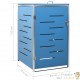 Cache Poubelle Moderne Bleu 115 cm de hauteur. Idéal container sur roulette