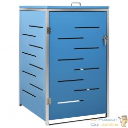 Cache Poubelle Moderne Bleu 115 cm de hauteur. Idéal container sur roulette