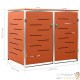 Cache 2 Poubelles Moderne Orange 115 cm de hauteur. Idéal container sur roulette