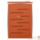 Cache 2 Poubelles Moderne Orange 115 cm de hauteur. Idéal container sur roulette