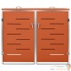 Cache 2 Poubelles Moderne Orange 115 cm de hauteur. Idéal container sur roulette