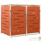 Cache 2 Poubelles Moderne Orange 115 cm de hauteur. Idéal container sur roulette