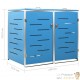 Cache 2 Poubelles Moderne Bleu 115 cm de hauteur. Idéal container sur roulette
