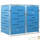Cache 2 Poubelles Moderne Bleu 115 cm de hauteur. Idéal container sur roulette