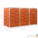 Cache 3 Poubelles Moderne Orange 115 cm de hauteur. Idéal container sur roulette