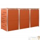 Cache 3 Poubelles Moderne Orange 115 cm de hauteur. Idéal container sur roulette