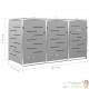 Cache 3 Poubelles Moderne Gris 115 cm de hauteur. Idéal container sur roulette