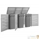 Cache 3 Poubelles Moderne Gris 115 cm de hauteur. Idéal container sur roulette