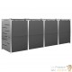 Cache 4 Poubelles Moderne Gris Anthracite 115 cm de hauteur. Idéal container sur roulette
