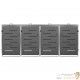 Cache 4 Poubelles Moderne Gris Anthracite 115 cm de hauteur. Idéal container sur roulette