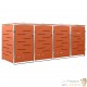 Cache 4 Poubelles Moderne Orange 115 cm de hauteur. Idéal container sur roulette