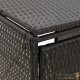 Cache 3 Poubelles Résine Tressée Noir 117 cm de hauteur. Idéal poubelle sur roulette