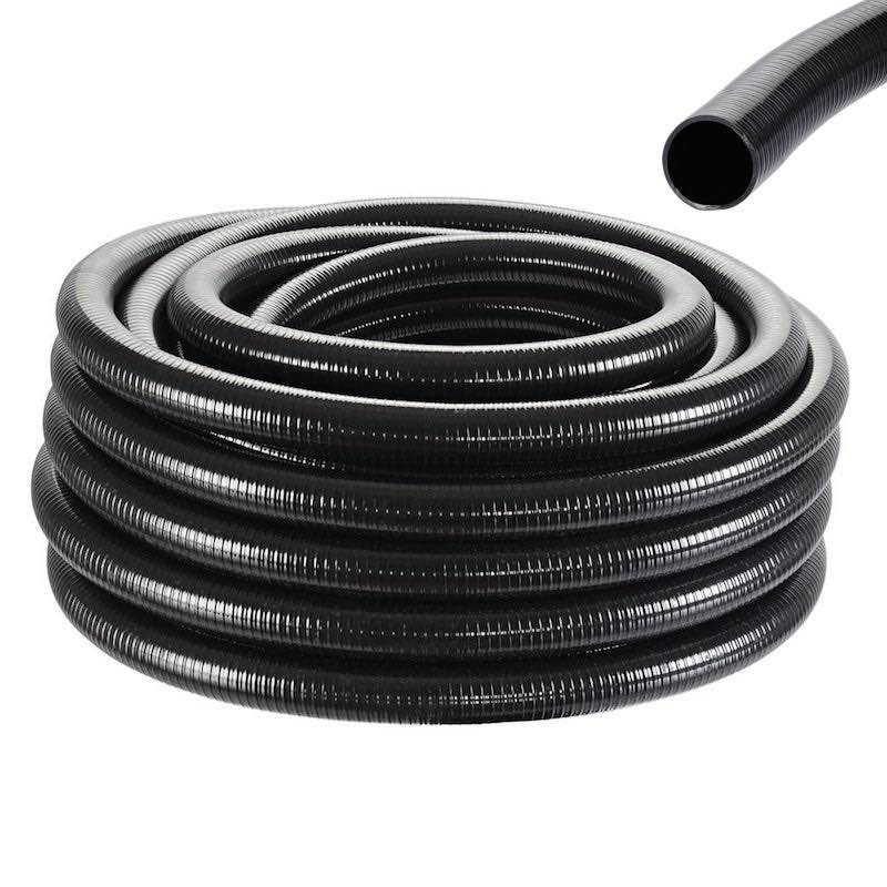 50 mètres tuyau 40 mm PVC résistant Noir 610 gr/m pour bassin