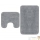 Tapis de salle de bain Gris + Tapis de WC - Toilettes