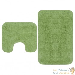 Tapis de salle de bain Vert + Tapis de WC - Toilettes