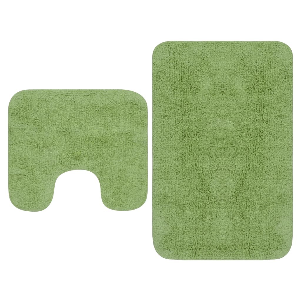 Tapis de salle de bain Vert + Tapis de WC - Toilettes