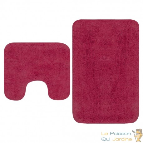 Tapis de salle de bain Rose + Tapis de WC - Toilettes